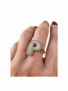 Anello Bubble - Lettera P