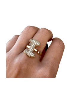 Anello Bubble - Lettera I