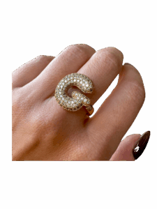 Anello Bubble - Lettera G