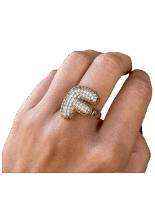 Anello Bubble - Lettera F