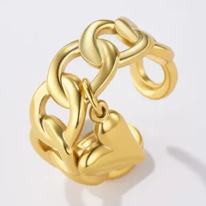 Anello Catena con ciondolo a cuore