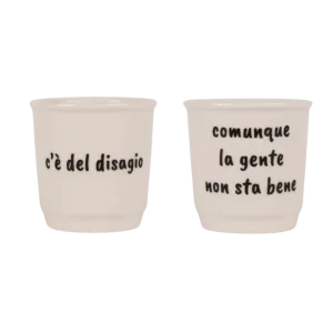 Set Tazzine da caffè in ceramica "Disagio-gente"