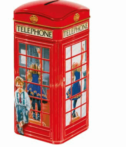 Cabina telefonica londinese ( Salvadanaio ) - con caramella toffee