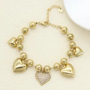Bracciale Sonaglio con ciondoli a cuore