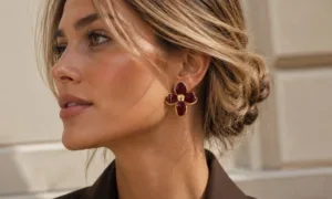 Orecchini Fiore Bordeaux