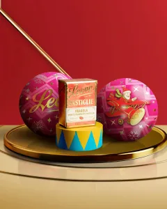 Pallina Rossa con Caramelle Leone